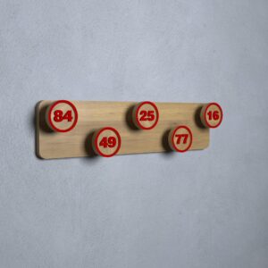 appendiabiti artigianale in legno con simboli della tombola napoletana – made in italy